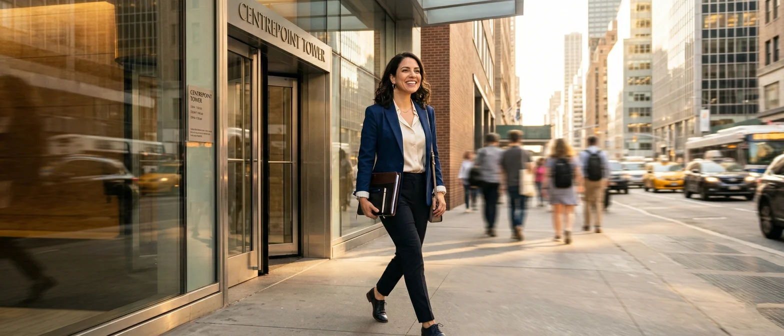 Businesswoman in lobby